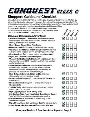 Conquest Class C Shoppers Guide and Checklist