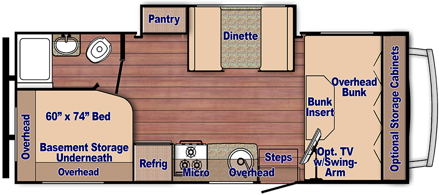 Our most popular floor plan for first-time motor home buyers - the Conquest Class C 6238